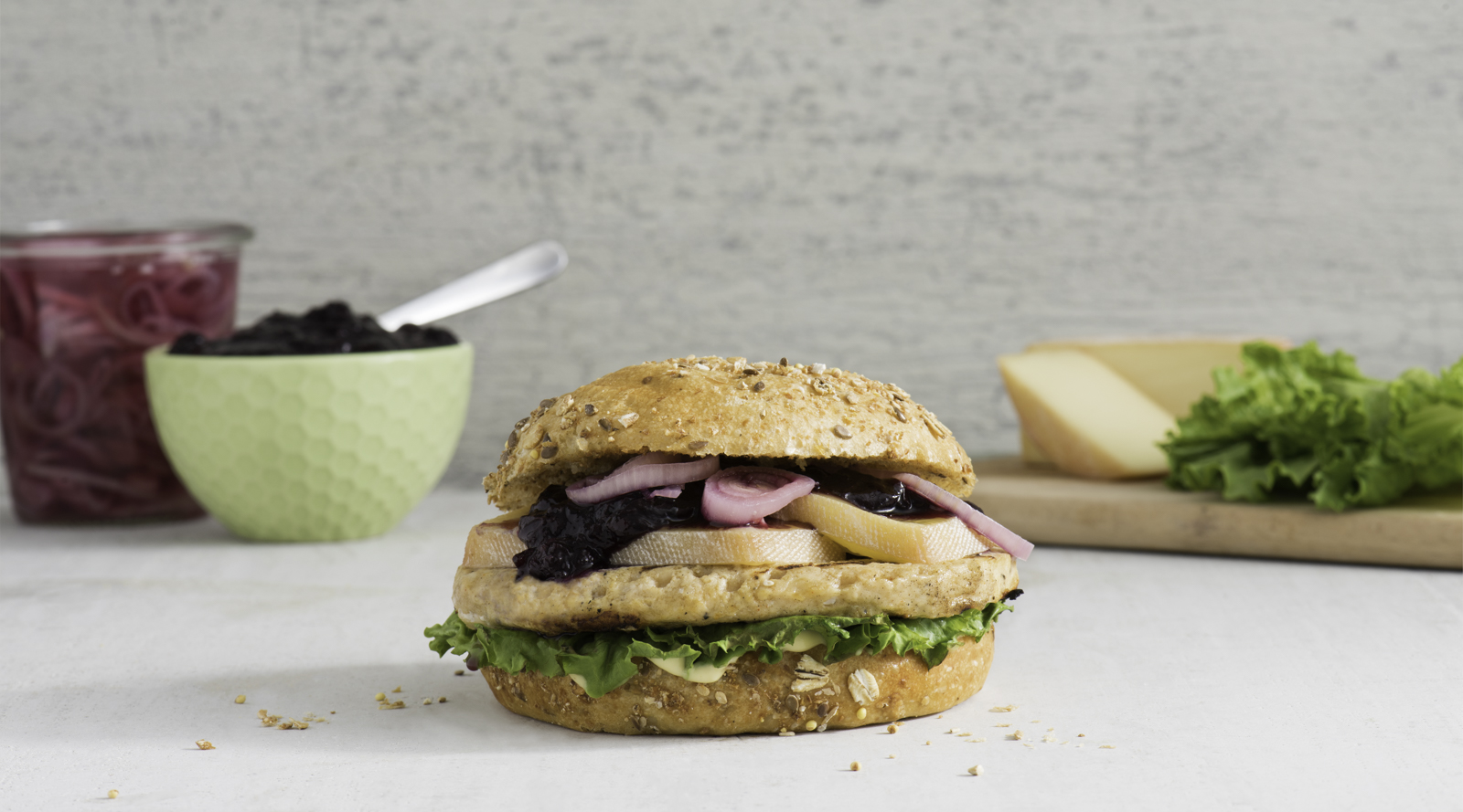 Grilled Turkey Burgers with Blueberry Ketchup