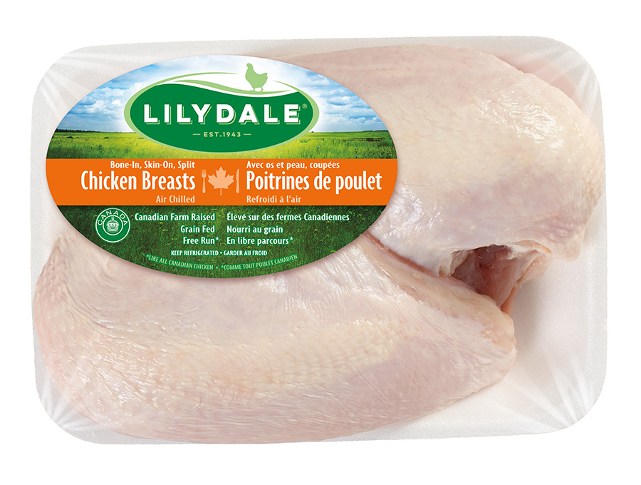 Poitrines de poulet coupées