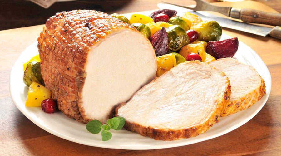 Balsamic and Herb Boneless Turkey Roast with Roasted Vegetables