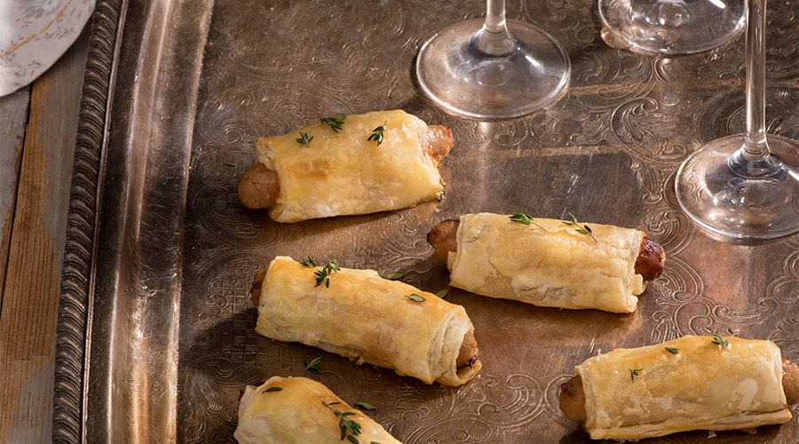 Roulés de saucisses de poulet au fromage de chèvre