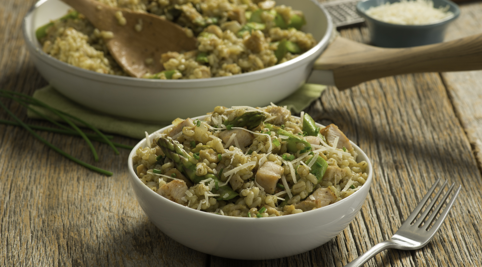 Herbed Turkey and Asparagus Barley Risotto