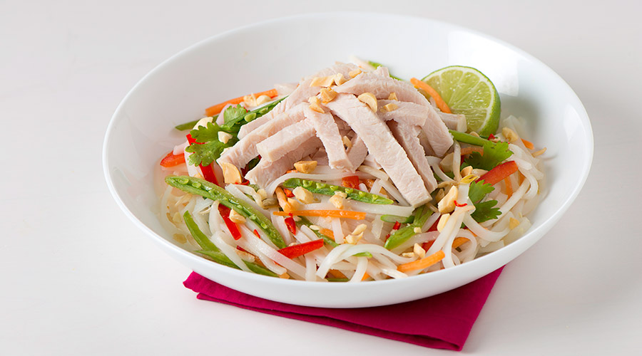 Turkey and Snap Pea Asian Noodle Bowl