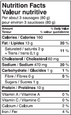 Information nutritionnelle